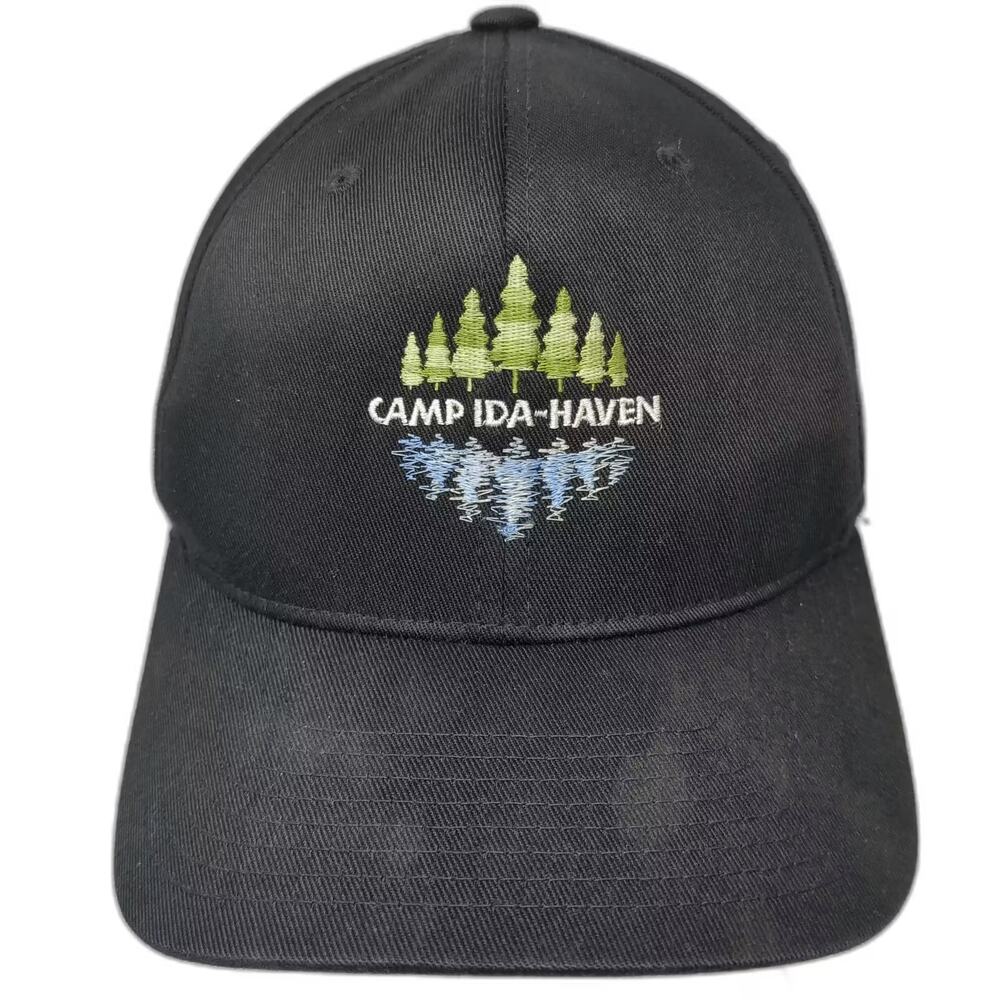 Flexfit Baseball Cap Black Size M Embroidered Camp Ida-Haven Structured Hat
